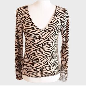 13. NWT Gaze Animal print long sleeve top Small